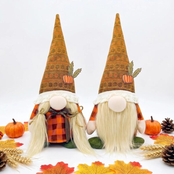 Fall Gnome Pumpkin Rustic Autumn Thanksgiving Tabletop Decor Set