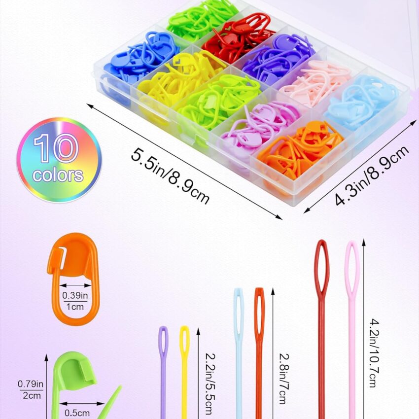 Colorful Plastic Crochet Stitch Markers for Knitting