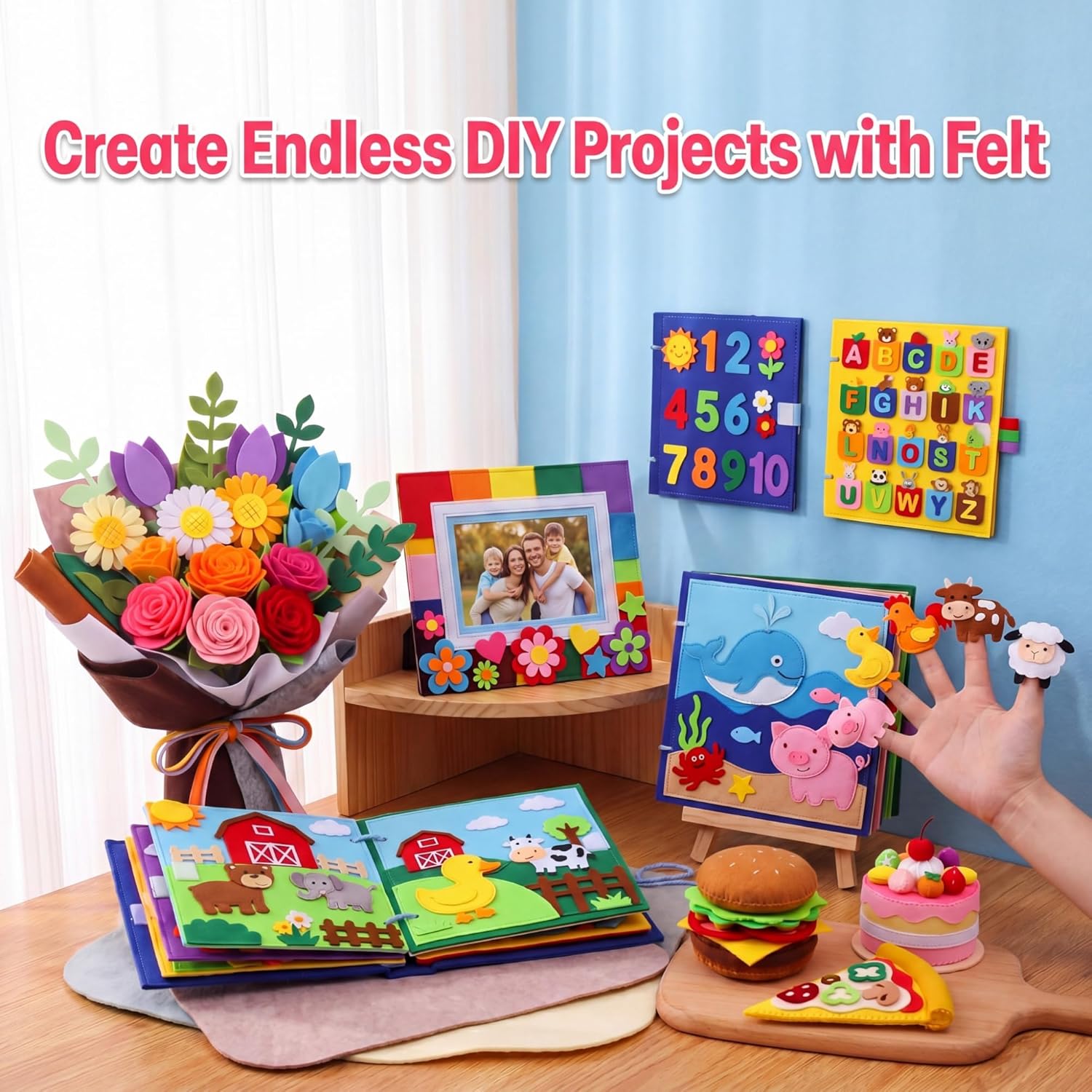 Assorted Color Felt Outdoor Fabric Craft Squares - Image 4