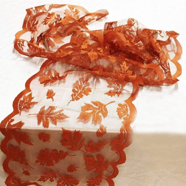 Fall Maple Leaf Lace Table Runner Autumn Seasonal Decor