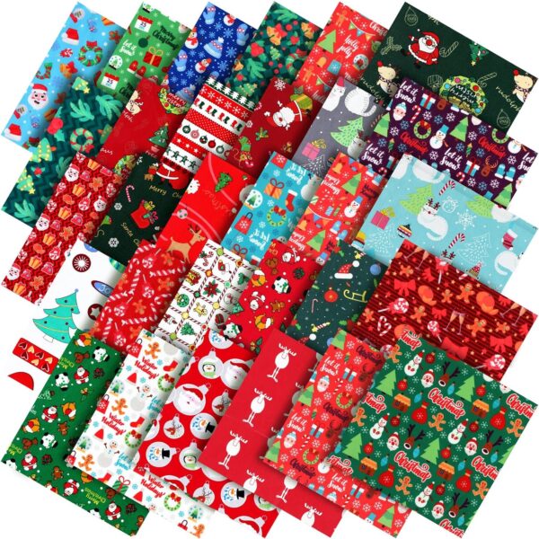 Christmas Quilting Fabric Squares 42 Pack Polyester