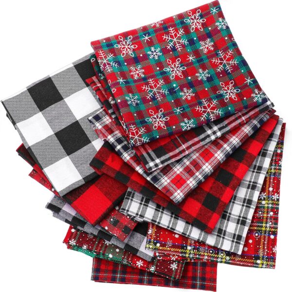 Christmas Plaid Quilting Fabric Fat Quarters 12