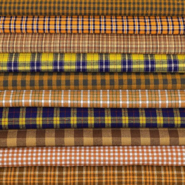 Autumn Plaid Homespun Crafting Fabric Squares Bundle