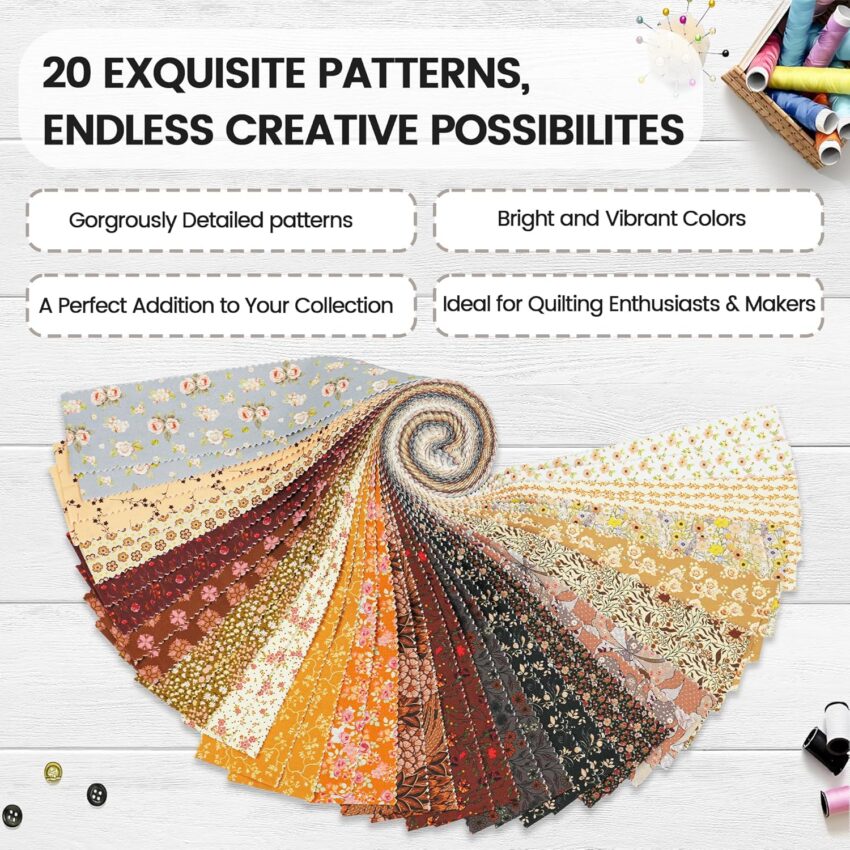 Autumn Cotton Jelly Roll Outdoor Fabric Strips