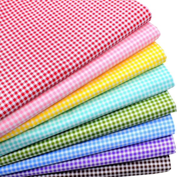 Gingham Cotton Fat Quarters Fabric Bundle 18x22