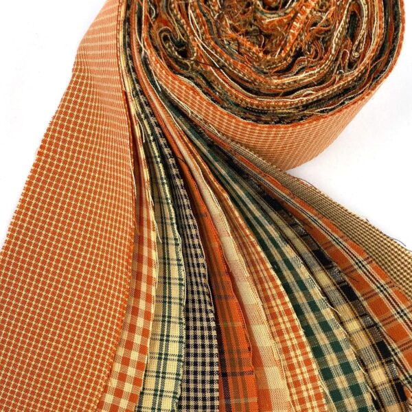 Orange Plaid Cotton Crafting Fabric Jelly Roll