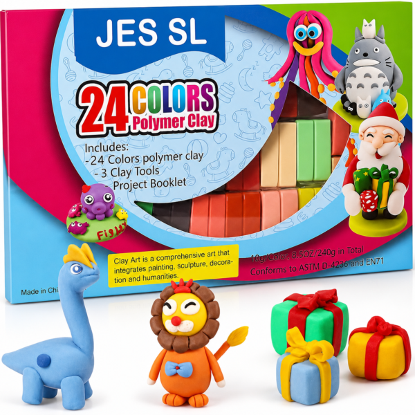 Polymer Clay Kit 24 Colors Beginner Modeling Set