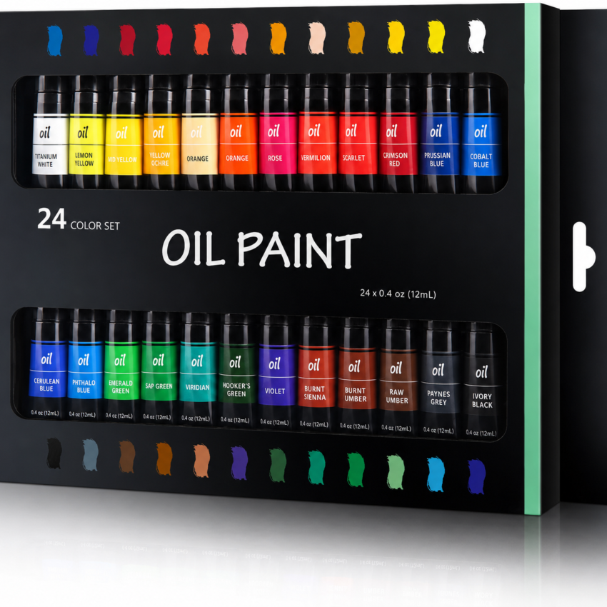 24 Color Oil Paint Set for Canvas Artists