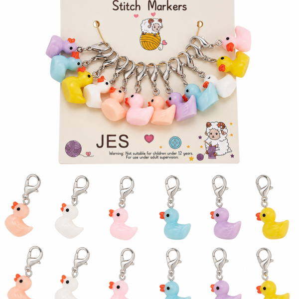 Cute Duck Crochet Stitch Marker Charms Set