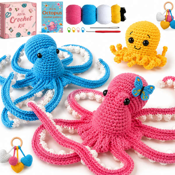 Beginner Crochet Octopus Kit with Video Tutorials