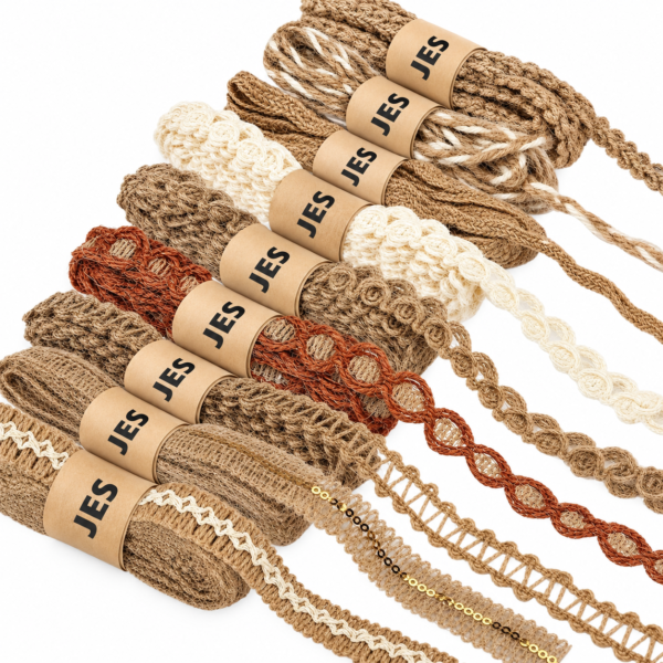 Rustic Jute Lace Crafting Ribbon Nine Rolls