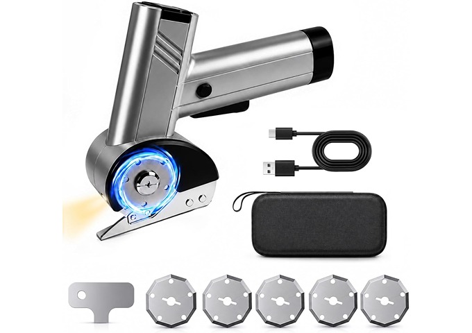 Cordless Black Electric Crafting Fabric Cutting Scissors