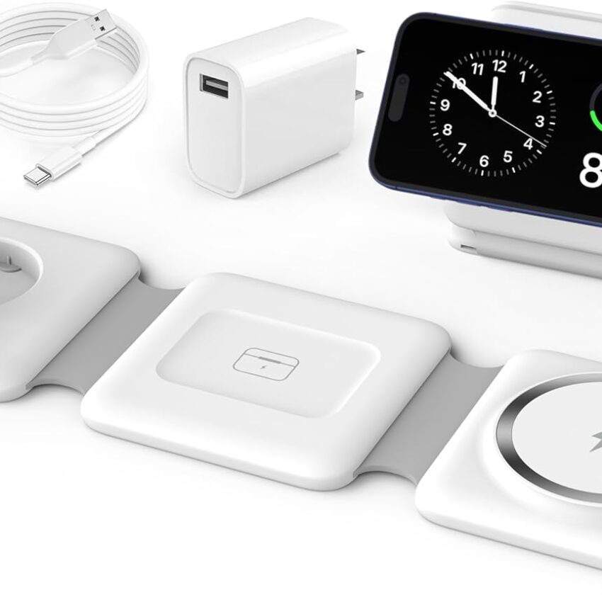 3‑in‑1 Foldable Magnetic Apple Device Charger Dock