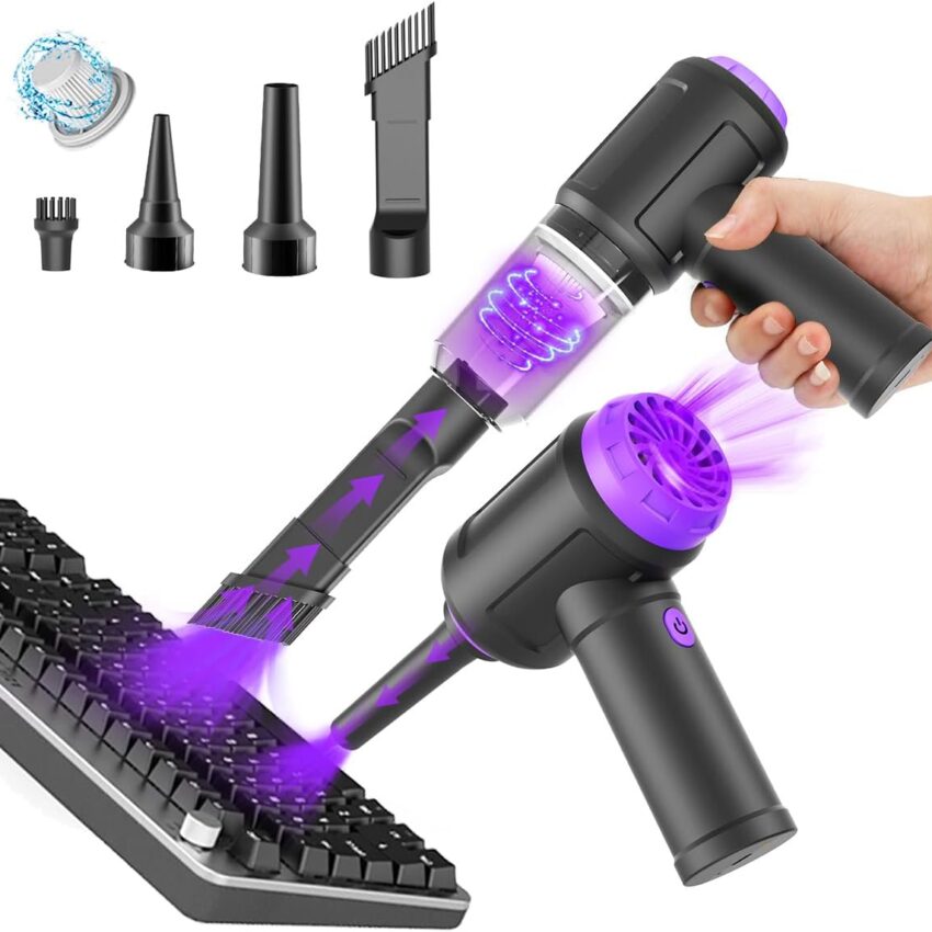 Mini Computer Vacuum & Air Duster 3‑in‑1 Cleaner