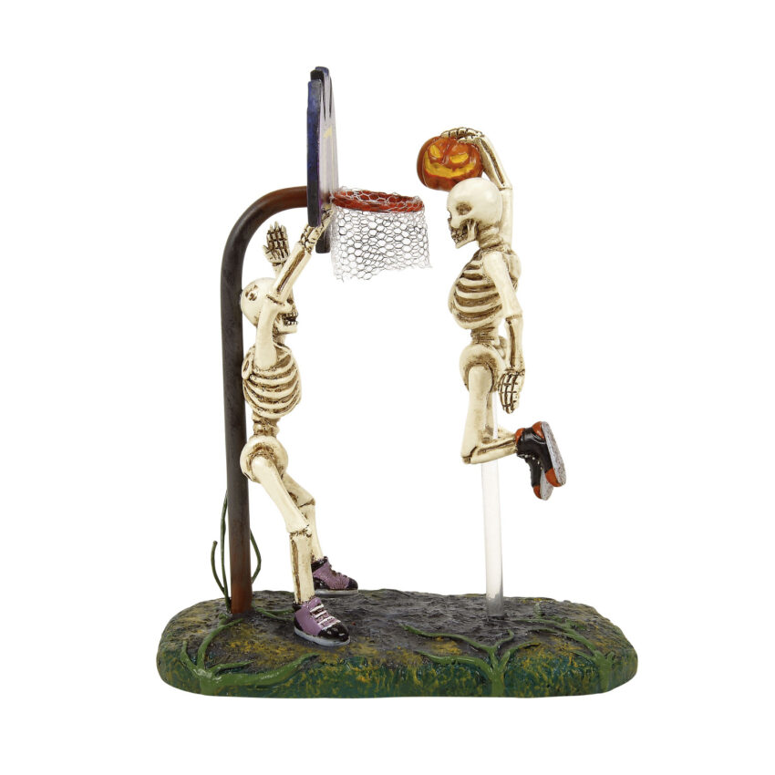 Halloween Village Skeleton Basketball Alley OOP Collectible Figure