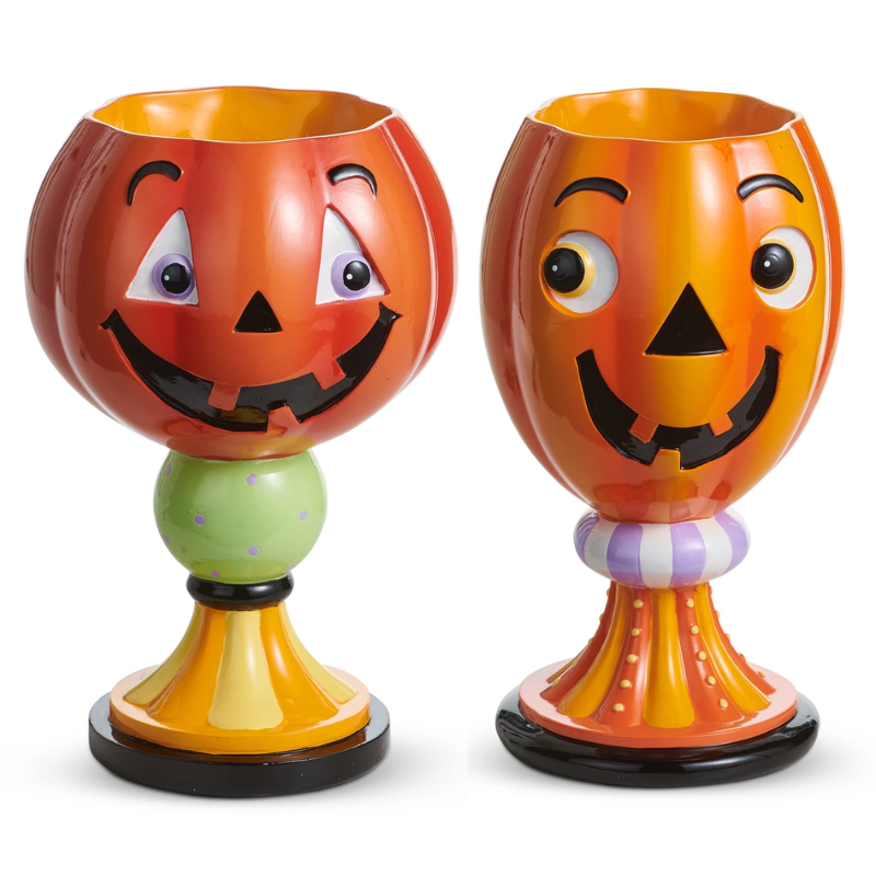 Jack O Lantern Candy Dish Halloween Decorative Pumpkin Vase - Image 2