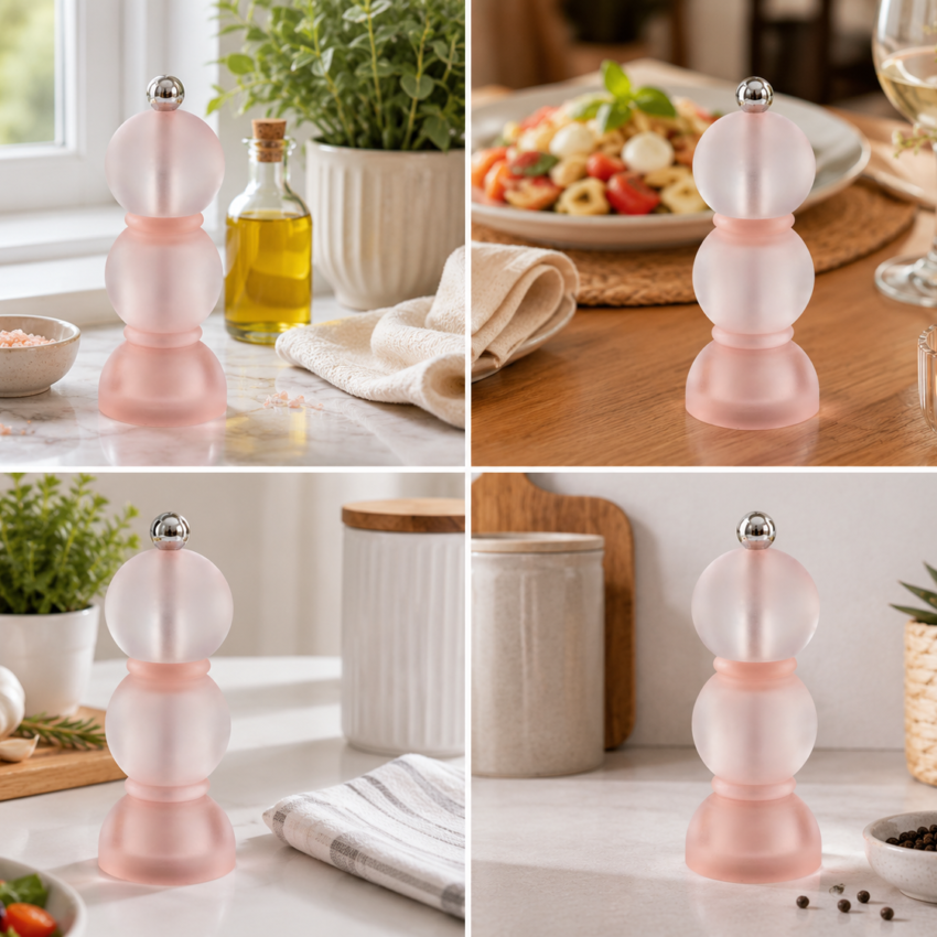 Pale Pink Frosty Mini Salt and Pepper Mill