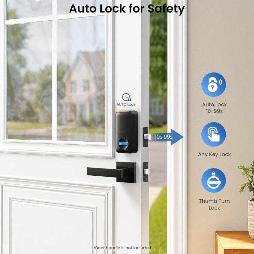 KS02A Fingerprint Keypad Deadbolt Waterproof Door Lock