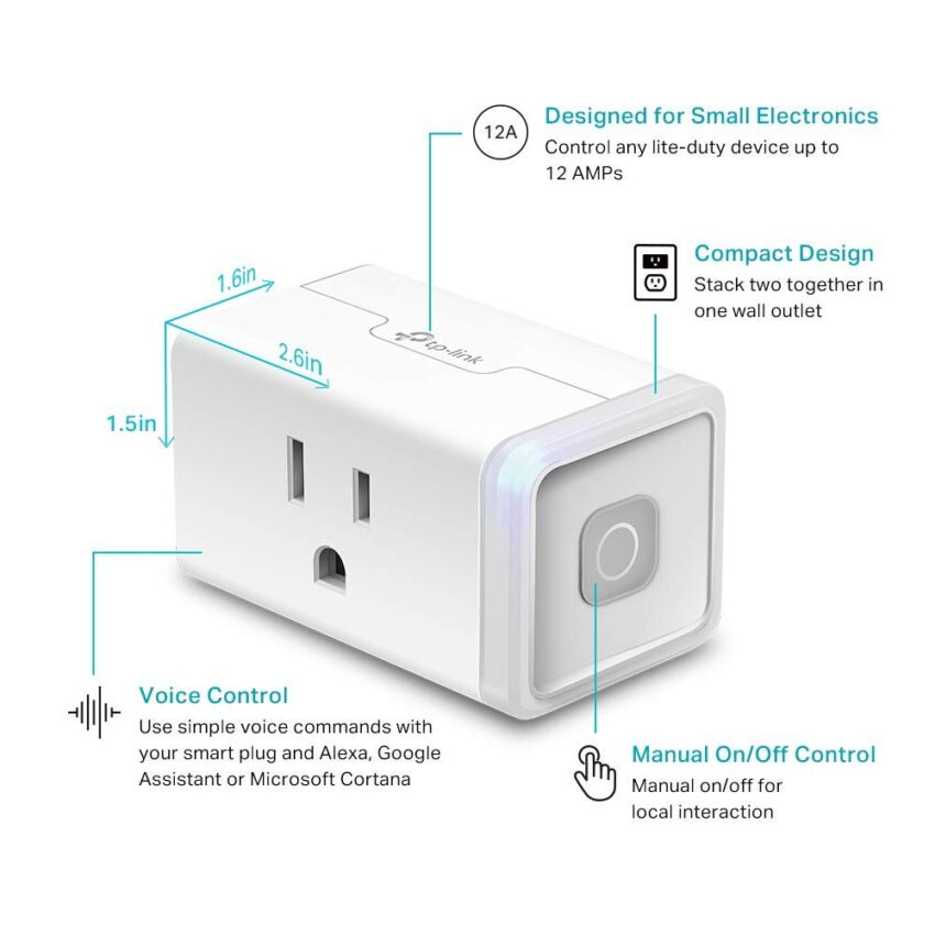 HS103P4 Smart Plug Wi‑Fi Outlet 4‑Pack