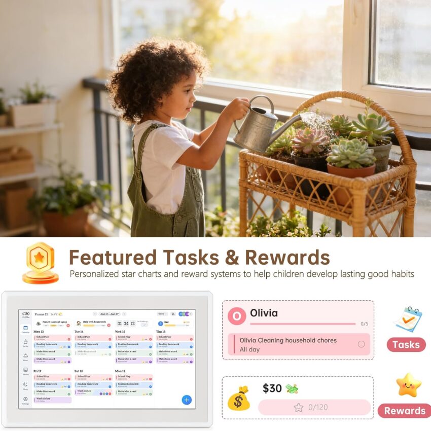 15.6" Touch Screen Digital Family Wall Calendar