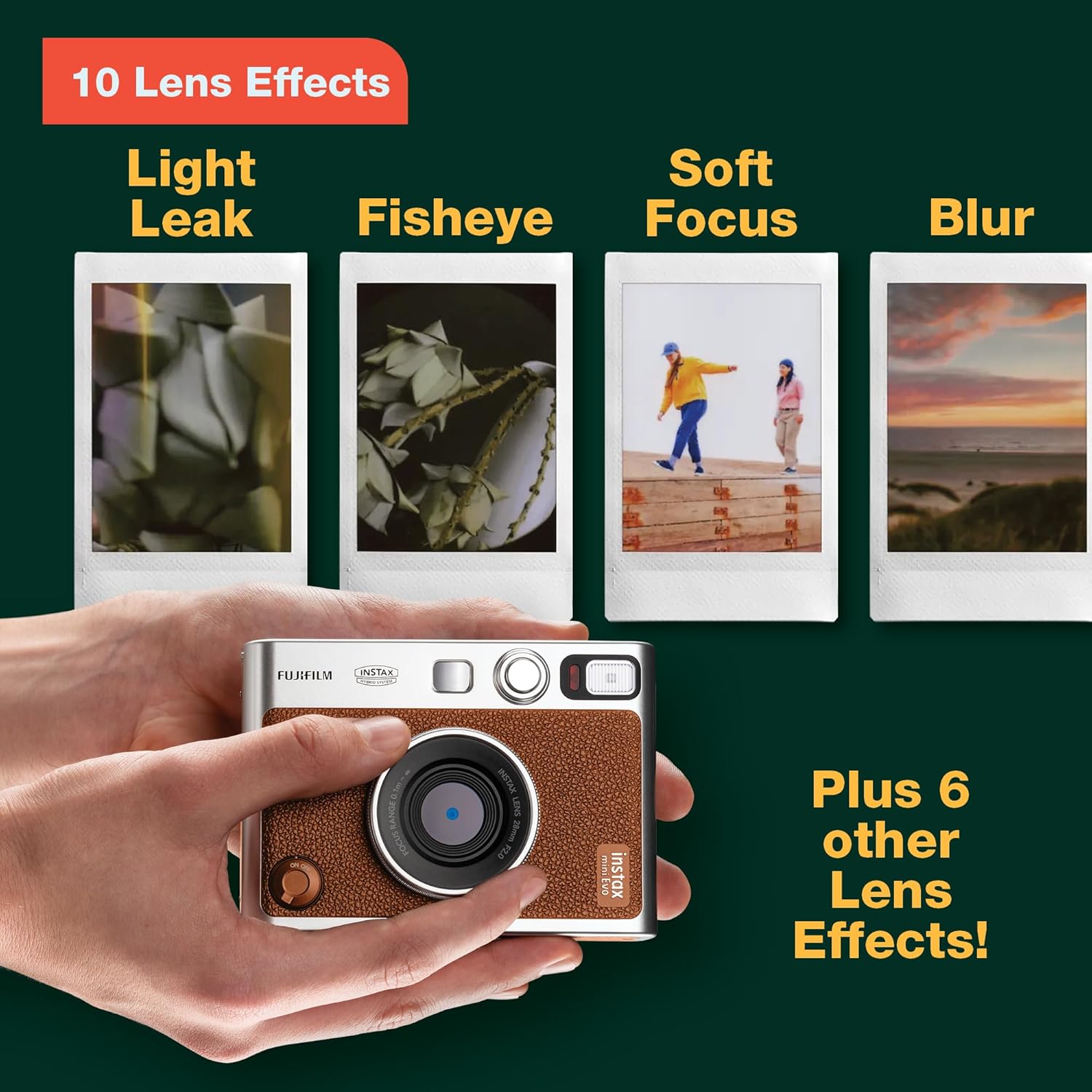 Fujifilm Instax Mini EVO Instant Camera Brown - Image 2
