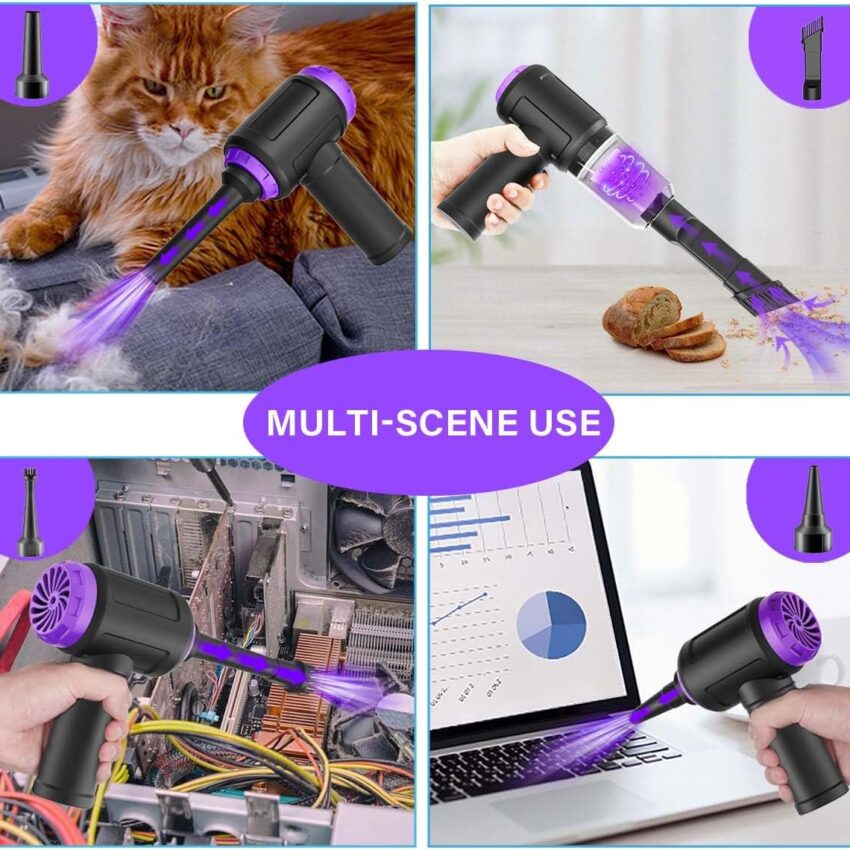 Mini Computer Vacuum & Air Duster 3‑in‑1 Cleaner