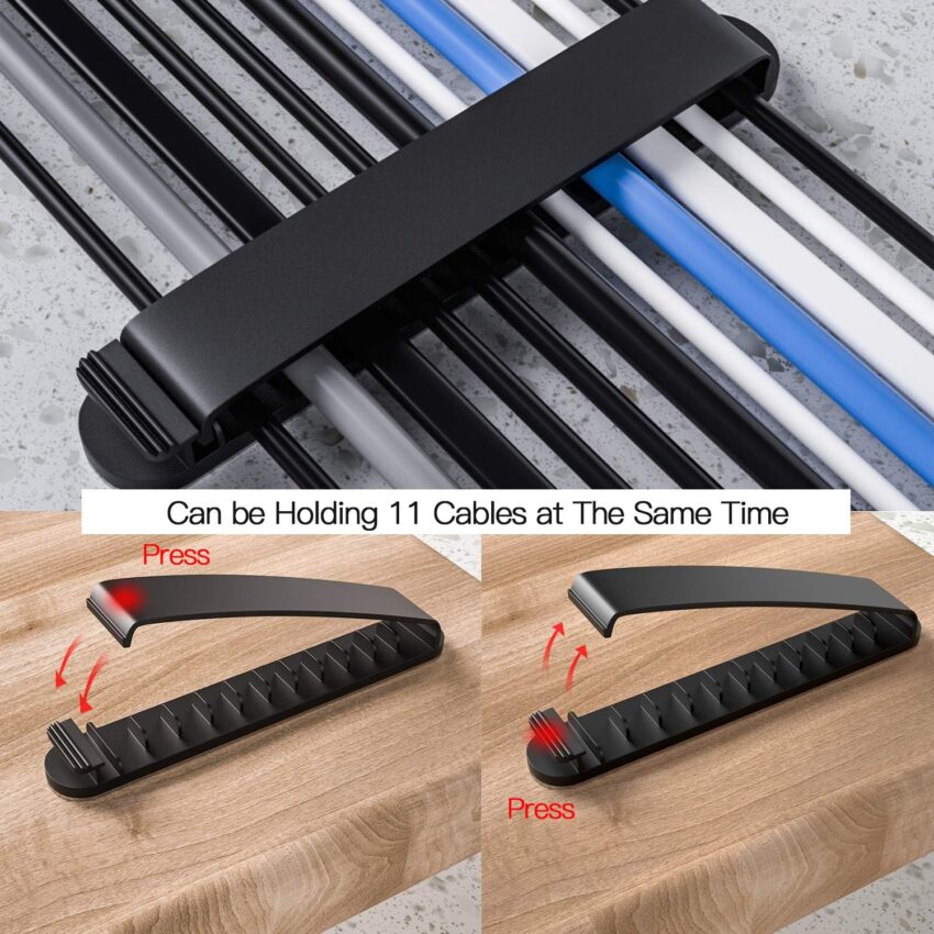 3‑Pack Cable Organizer Cord Holder Desk Management