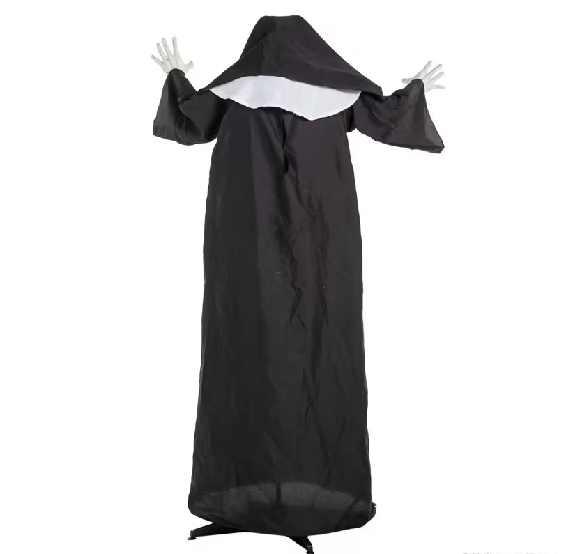 Animated Lighted Standing Surprise Nun Halloween Sound Decoration - Image 2