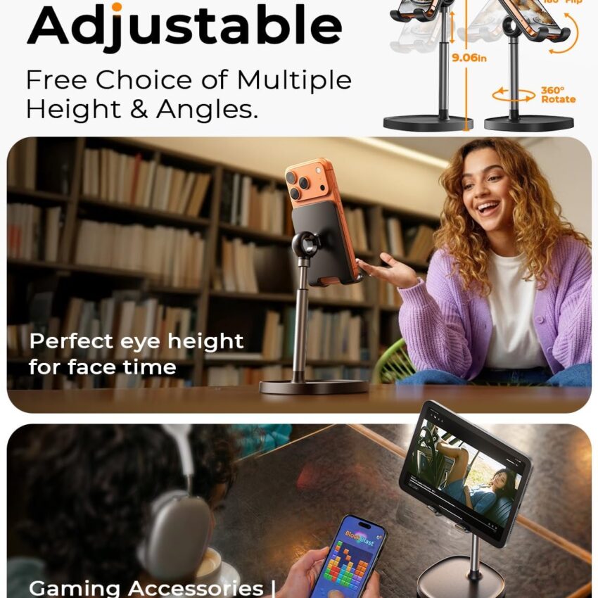Adjustable Desk Phone Stand Holder for Gaming Accessories