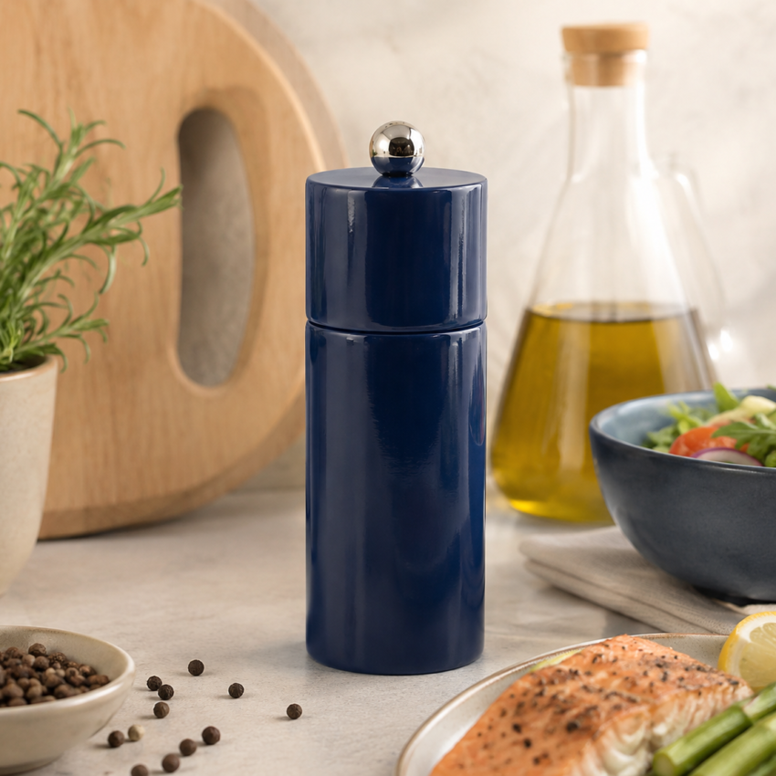 Navy Gloss Mini Column Salt and Pepper Grinder