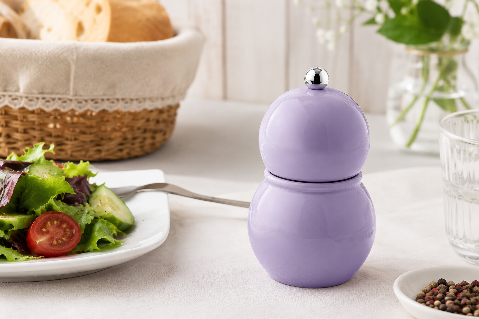Lilac Gloss Chubbie Salt and Pepper Grinder Mill - Image 2