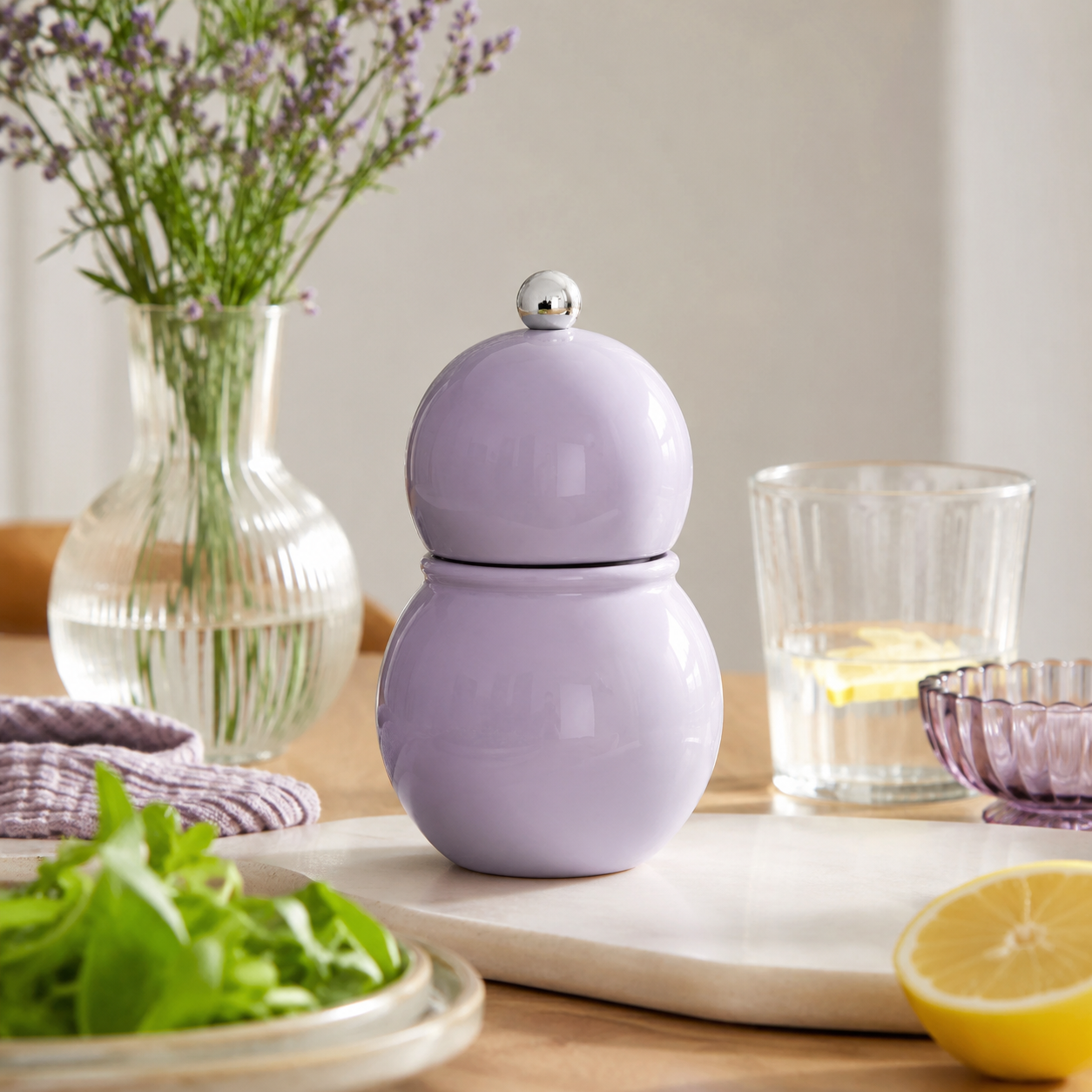 Lilac Gloss Chubbie Salt and Pepper Grinder Mill - Image 3