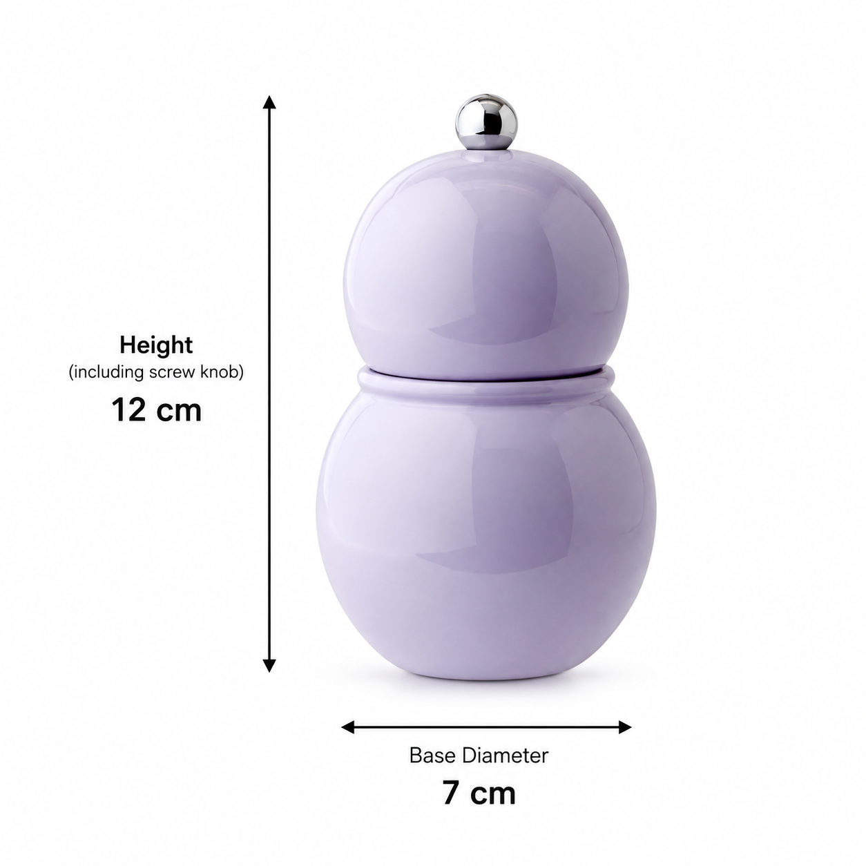 Lilac Gloss Chubbie Salt and Pepper Grinder Mill - Image 4