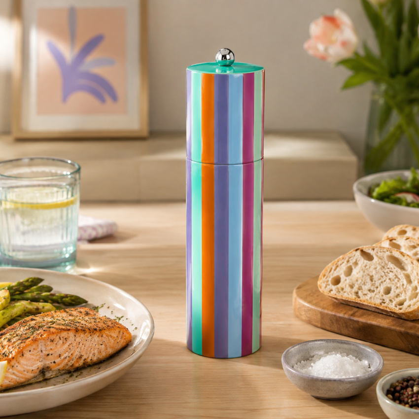 Multicolour Striped Column Salt and Pepper Grinder Mill