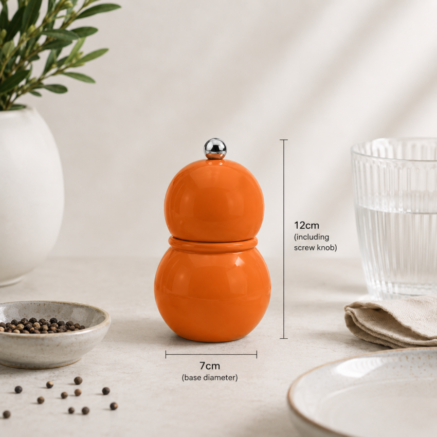 Orange Gloss Chubbie Salt and Pepper Grinder Mill