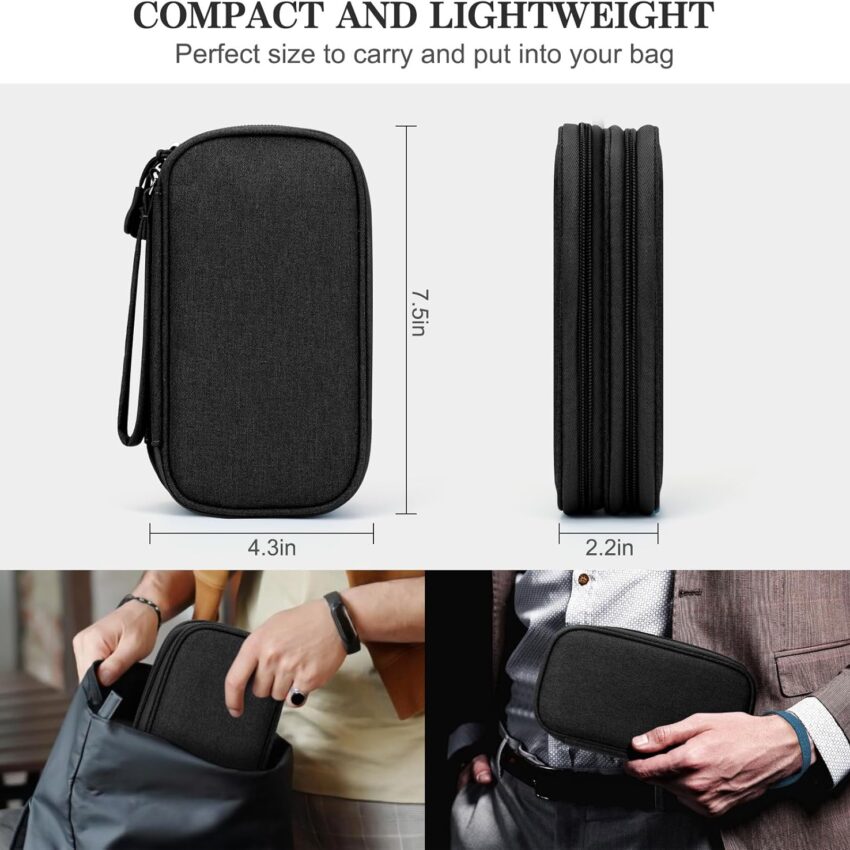 Waterproof Travel Tech Organizer Bag with Double Layers