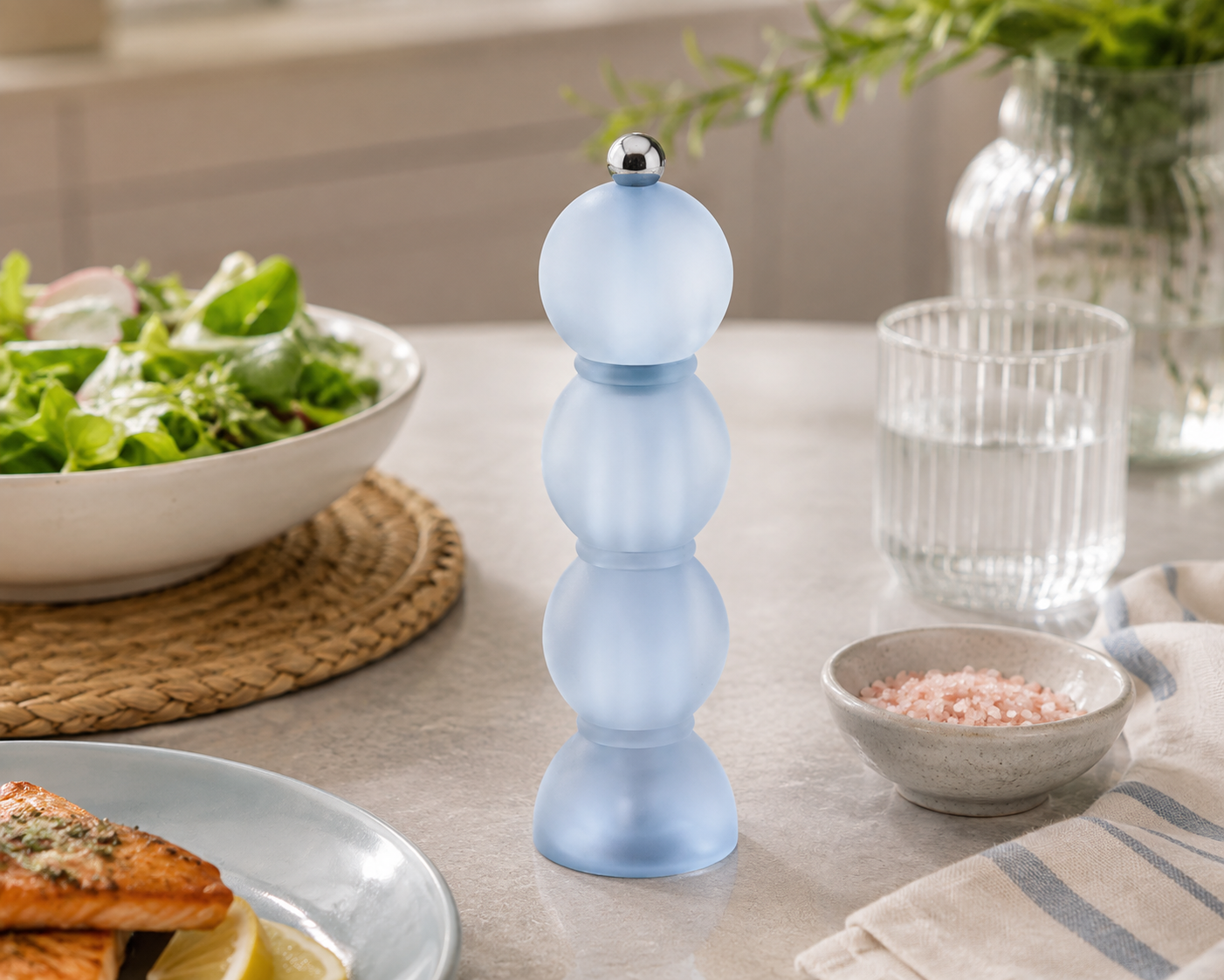 Blue Frosty Bobbin Salt and Pepper Mill - Image 3